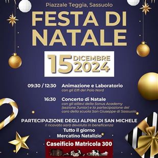 Domenica 15 dicembre Festa di Natale in Piazzale Teggia